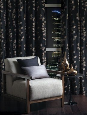 dark patterned curtains