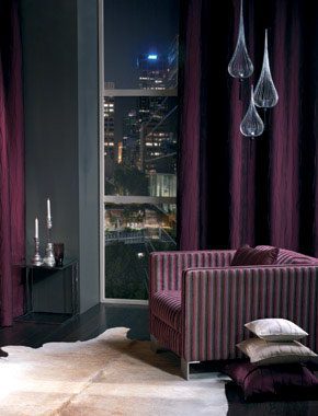 deep purple shiny curtains