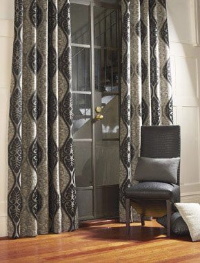 grey patterned curtains