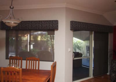 patterned pelmets with roller blinds