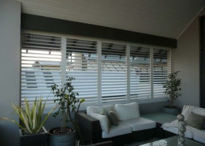white shutters in outdoor area